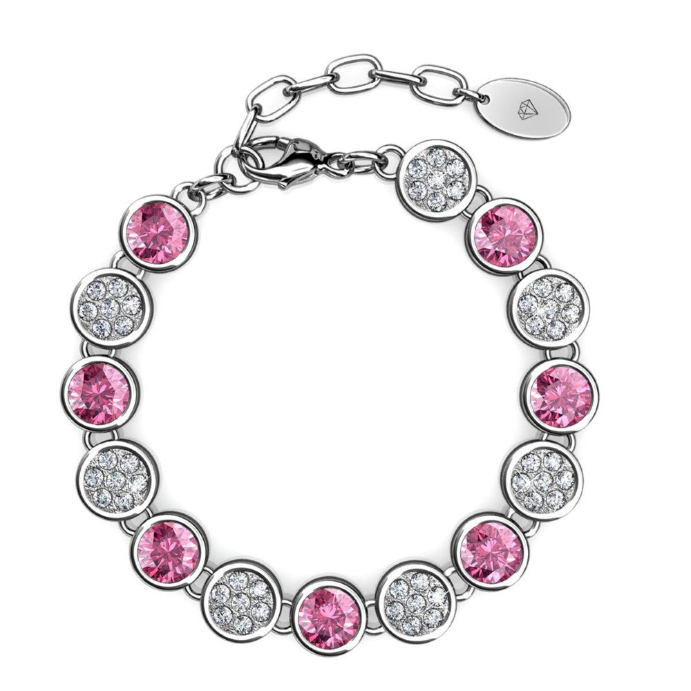 Destiny October/Pink Birthstone Bracelet with Swarovski Crystals