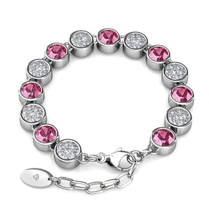 Destiny October/Pink Birthstone Bracelet with Swarovski Crystals