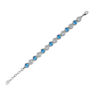 Destiny December/Blue Topaz Birthstone Bracelet with Swarovski Crystals
