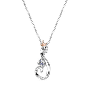 Celèsta 925 Sterling Silver 0.50ct Moissanite Diamond Swan Necklace