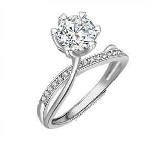 Celèsta 925 Sterling Silver 1.00ct Moissanite Diamond Willow Ring