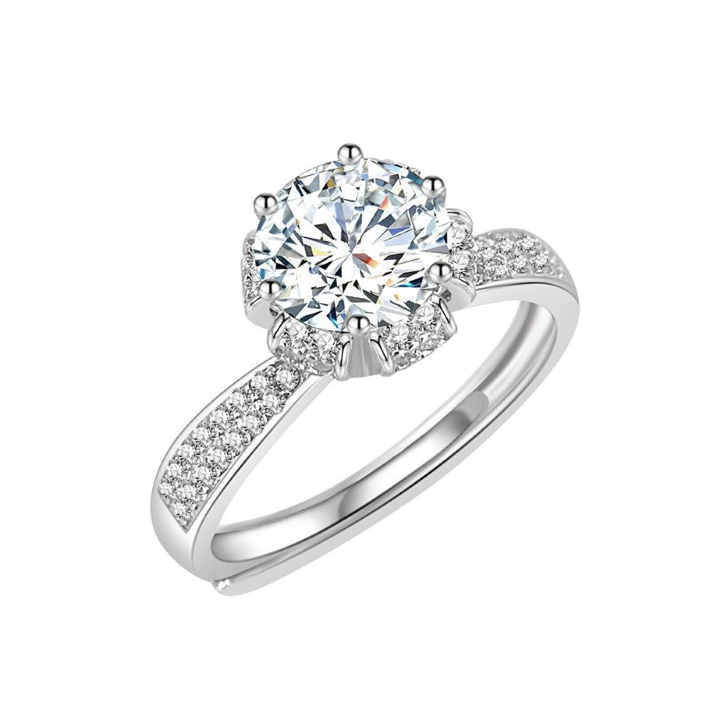 Celèsta 925 Sterling Silver 1.00ct Moissanite Diamond Lilith Ring