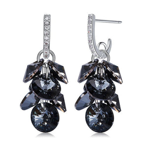HerJewellery Aspen Silver Night Earrings with Swarovski Crystal