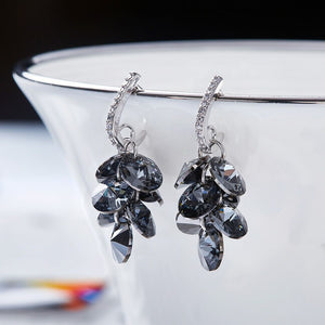 HerJewellery Aspen Silver Night Earrings with Swarovski Crystal