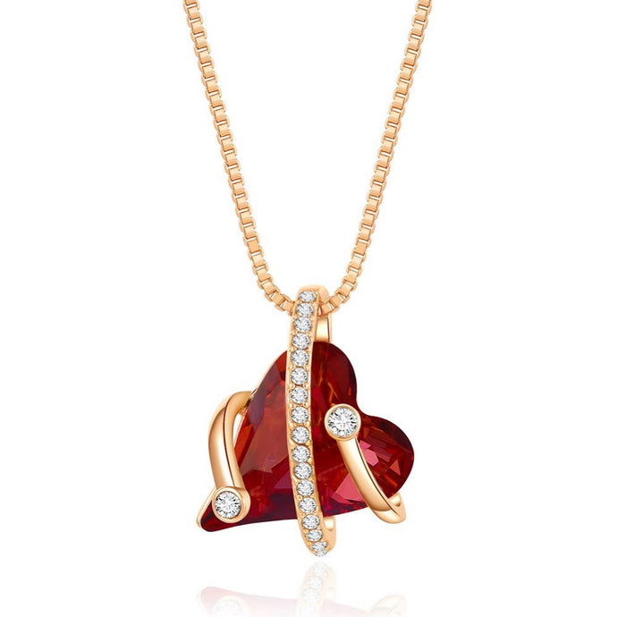 HerJewellery Gemma Heart Necklace with Swarovski® Crystal