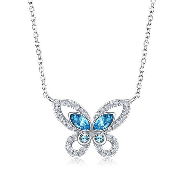 HerJewellery Kaia Butterfly Necklace with Swarovski Crystal