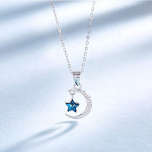 Load image into Gallery viewer, HerJewellery 925 Sterling Silver Crescent Necklace with Swarovski Crystal