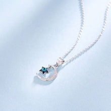 Load image into Gallery viewer, HerJewellery 925 Sterling Silver Crescent Necklace with Swarovski Crystal