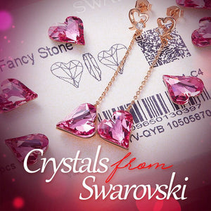 HerJewellery Gracie Heart Drop Earrings with Swarovski Crystal