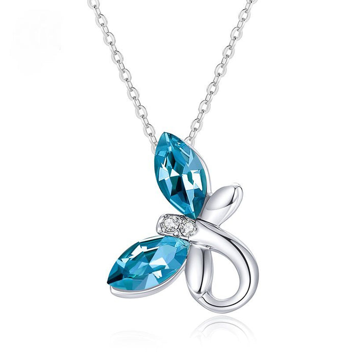 HerJewellery 925 Sterling Lyla Butterfly necklace with Swarovski Crystals