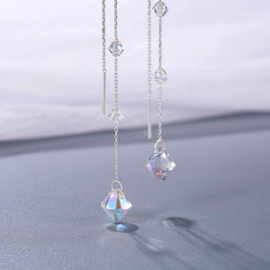 HerJewellery 925 Sterling Silver Lia Drop Necklace with Swarovski Crystals