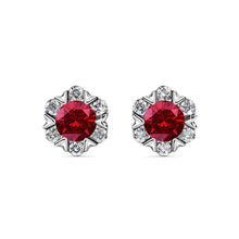 Load image into Gallery viewer, Destiny Petal Garnet/January Birthstone Earring with Swarovski Crystals