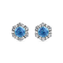 Load image into Gallery viewer, Destiny Petal March/Aquamarine Birthstone Earring with Swarovski Crystals