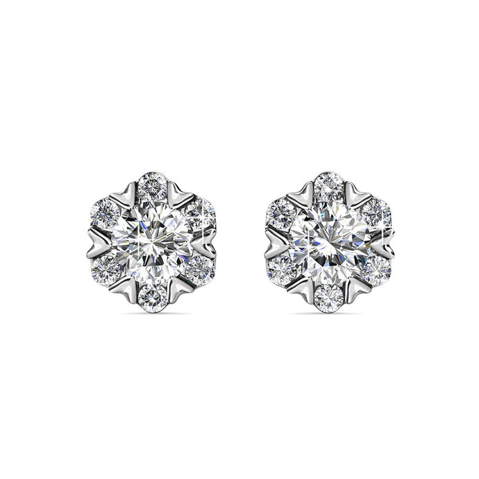 Destiny Petal April/Diamond Birthstone Earring with Swarovski Crystals