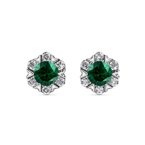 Destiny Petal May/Emerald Birthstone Earring with Swarovski Crystals