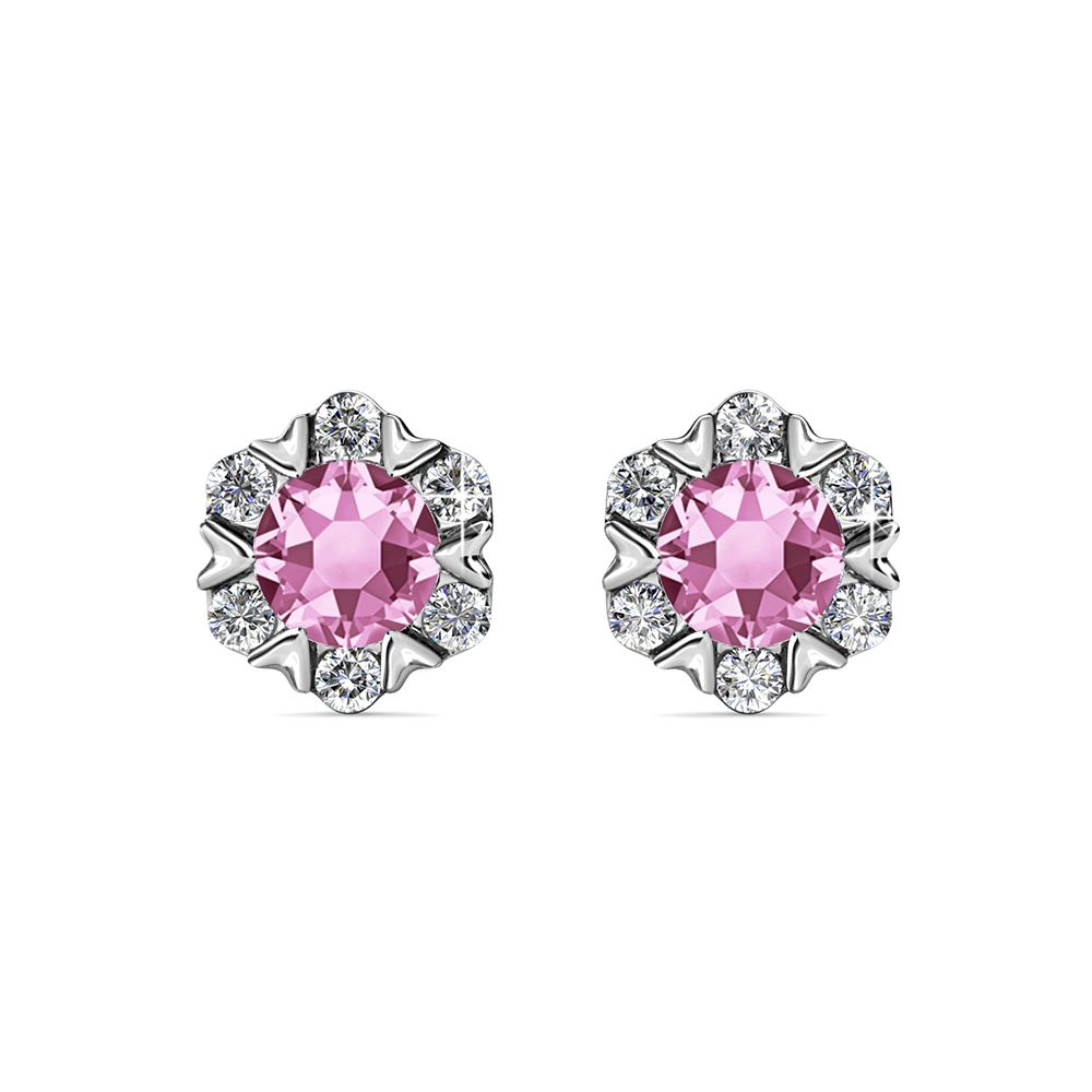 Destiny Petal June/Alexandrite Birthstone Earring with Swarovski Crystals