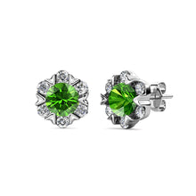 Load image into Gallery viewer, Destiny Petal August/Peridot Birthstone Earring with Swarovski Crystals