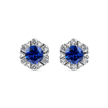 Load image into Gallery viewer, Destiny Petal September/Sapphire Birthstone Earring with Swarovski Crystals