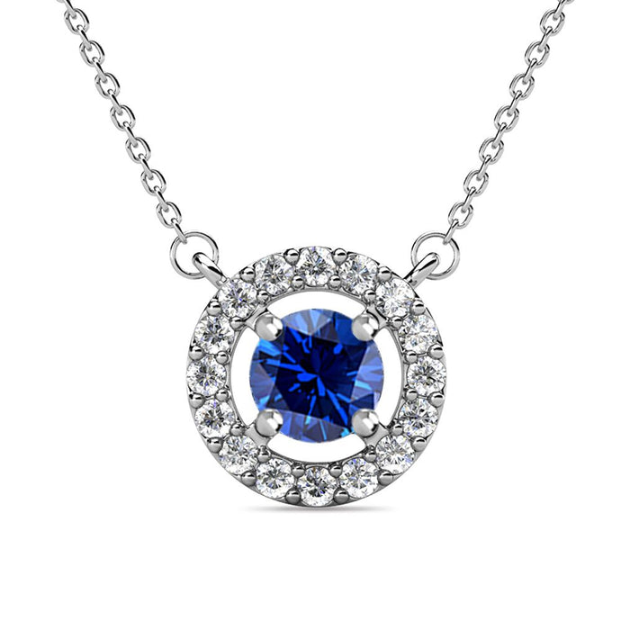 Destiny Petal September/Sapphire Birthstone Necklace with Swarovski Crystal