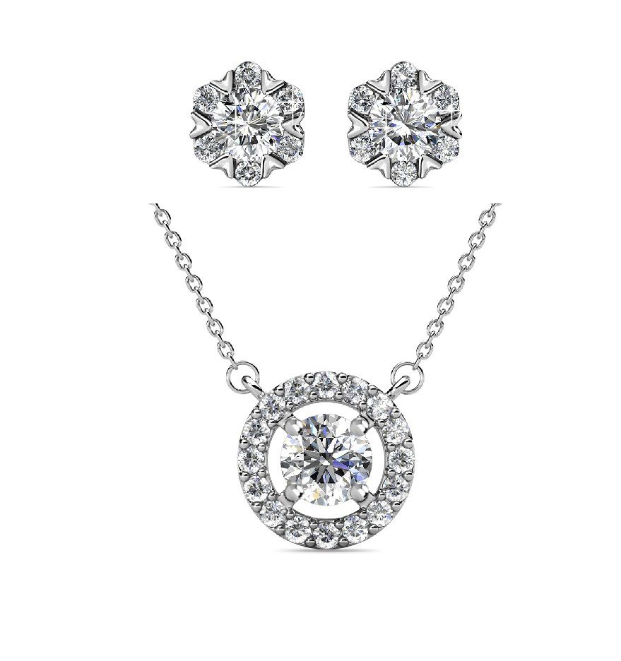 Destiny Petal April/Diamond Birthstone Set with Swarovski Crystals