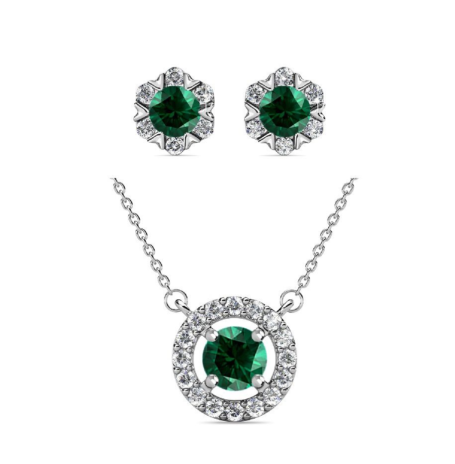 Destiny Petal May/Emerald Birthstone Set with Swarovski Crystals