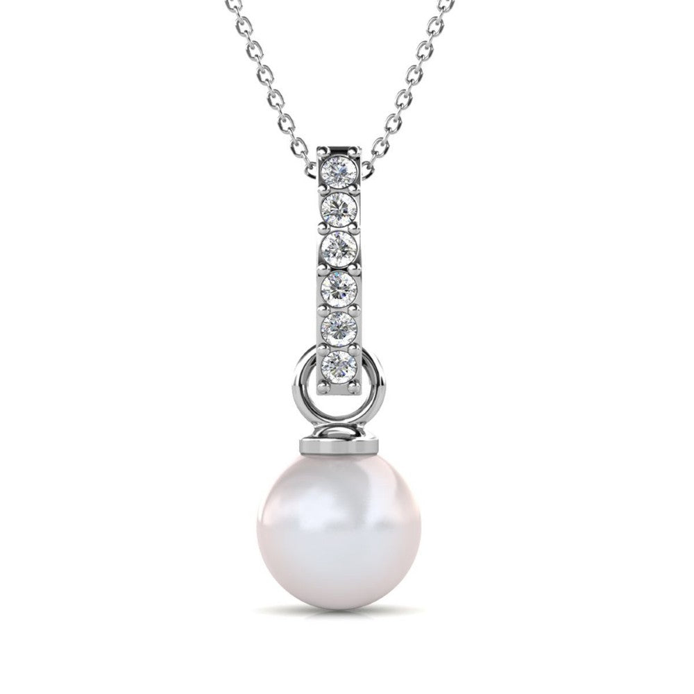 Destiny Amaya Pearl Necklace with Swarovski Crystals