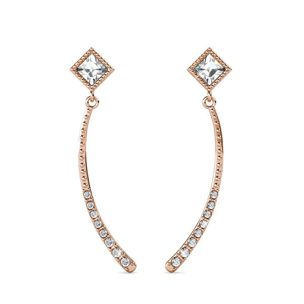 Destiny Grace Drop earrings with Swarovski Crystals-Rose