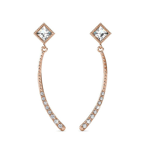Destiny Grace Drop earrings with Swarovski Crystals-Rose