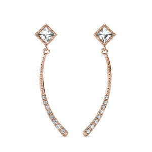 Destiny Grace Drop earrings with Swarovski Crystals-Rose