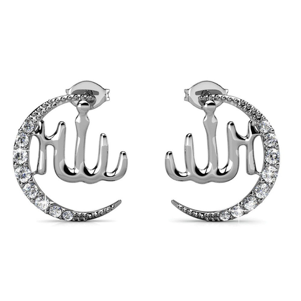 Destiny Crescent earrings with Swarovski Crystals