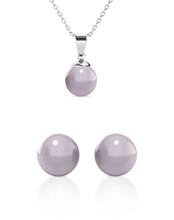 Load image into Gallery viewer, Destiny Pearl Earring &amp; Necklace Set with Swarovski® Pearls – Lavender