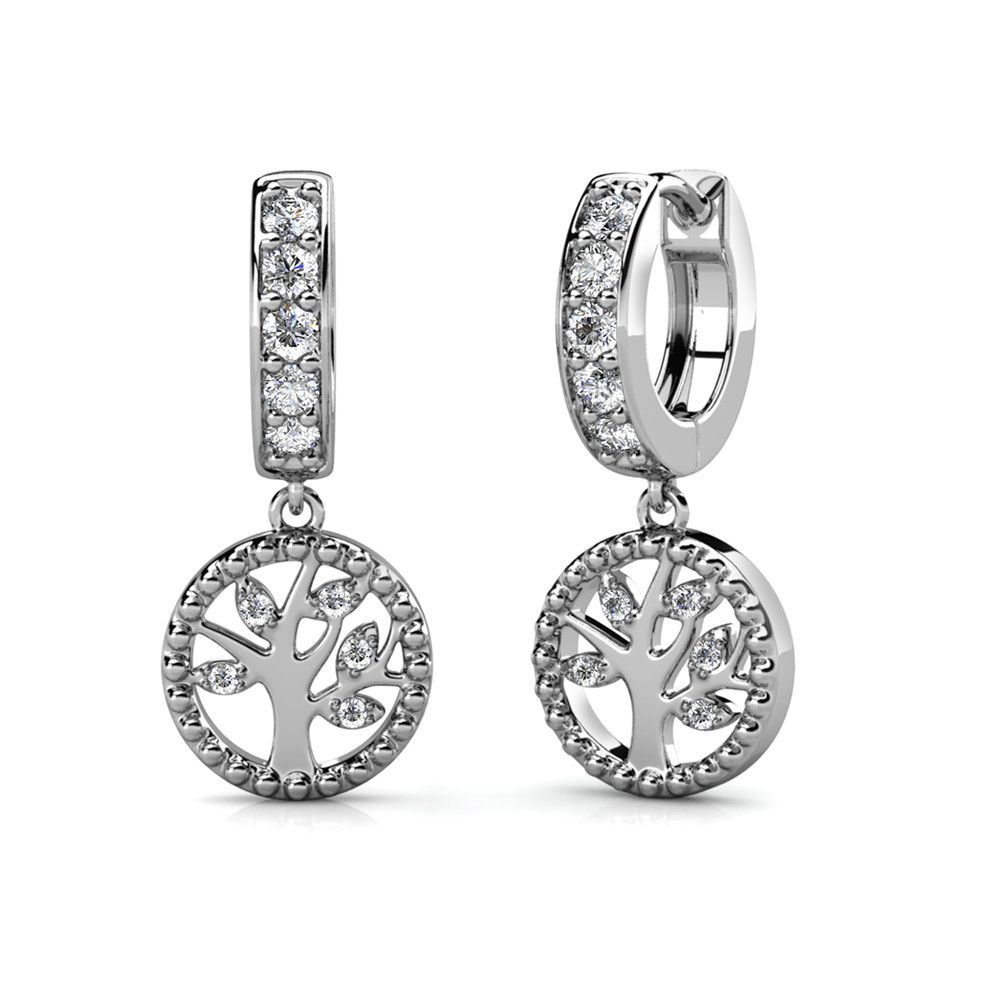 Destiny Tree of Life Earrings with Swarovski Crystals