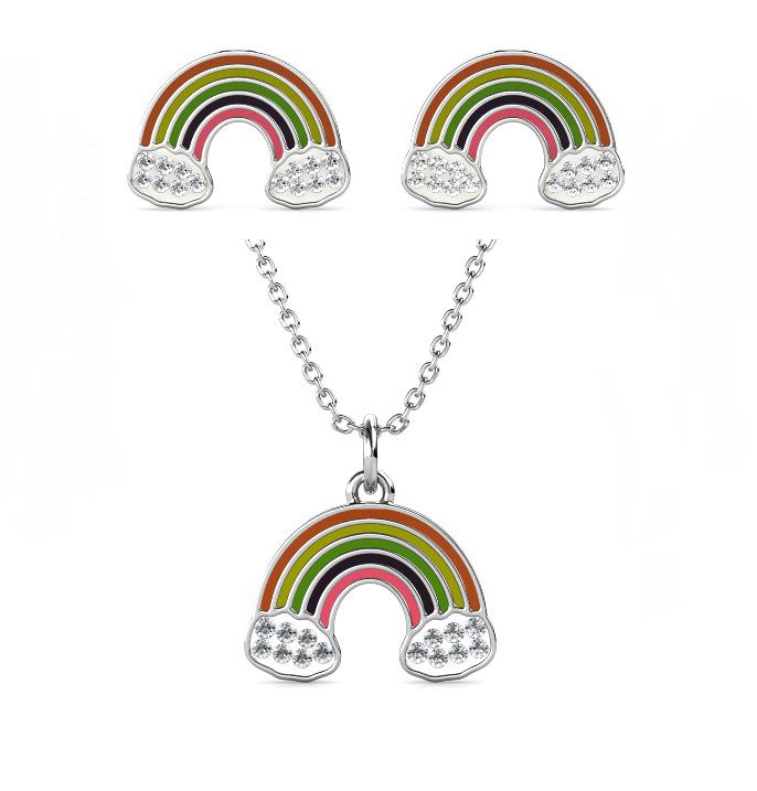 Destiny 925 Silver Kid's Rainbow Set with Swarovski Crystals