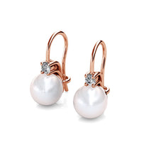 Load image into Gallery viewer, Destiny Peyton Swarovski Pearl Earrings with Swarovski Crystals - Rose
