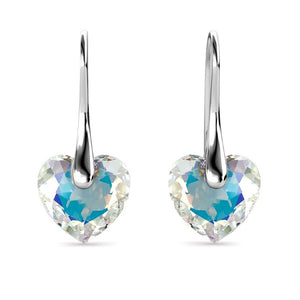 Destiny Heart Aroura Borealis Earrings with Swarovski Crystals