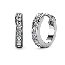 Load image into Gallery viewer, Destiny Lyanna Hoop Earrings with Swarovski Crystals - White