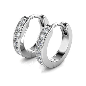 Destiny Lyanna Hoop Earrings with Swarovski Crystals - White