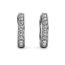 Load image into Gallery viewer, Destiny Lyanna Hoop Earrings with Swarovski Crystals - White