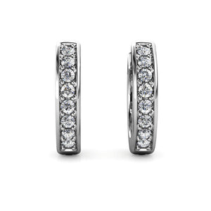 Destiny Lyanna Hoop Earrings with Swarovski Crystals - White