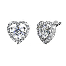 Load image into Gallery viewer, Celèsta 925 Sterling Silver 0.5ct Moissanite Heart earrings
