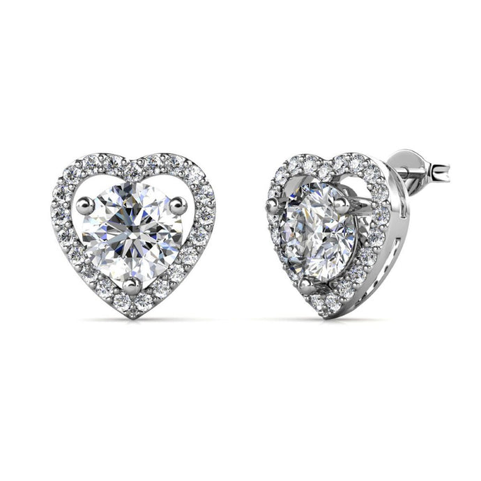 Celèsta 925 Sterling Silver 0.5ct Moissanite Heart earrings