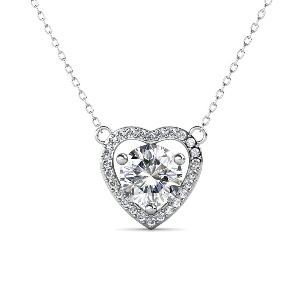 Celèsta 925 Sterling Silver 1.00ct Moissanite Heart Necklace