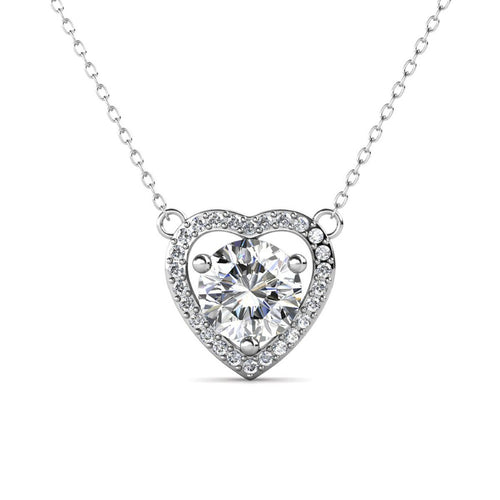 Celèsta 925 Sterling Silver 1.00ct Moissanite Heart Necklace