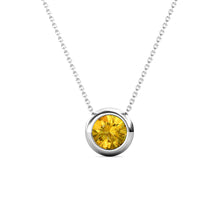Load image into Gallery viewer, Destiny Moon November/Citrine Birthstone Necklace with Swarovski Crystals