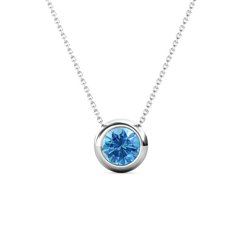 Destiny Moon December/Topaz Birthstone Necklace with Swarovski Crystals