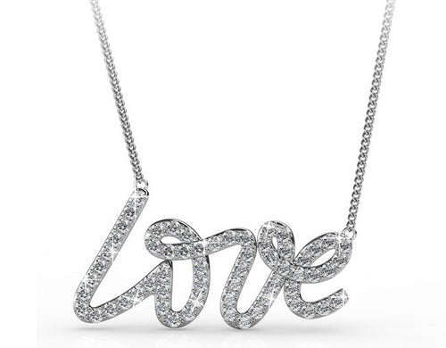 Destiny Jewellery LOVE Necklace embellished with Swarovski Crystals
