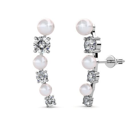 Destiny Ariana Earring with Swarovski Crystal - White