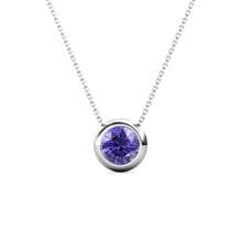Load image into Gallery viewer, Destiny Moon February/Amethyst Birthstone Necklace with Swarovski Crystals