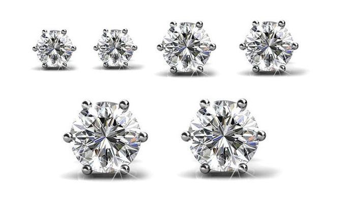 Destiny Jewellery Trinity Earring Set embellished with Swarovski Crystals