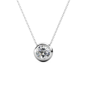 Destiny Moon April/Diamond Birthstone Necklace with Swarovski Crystals
